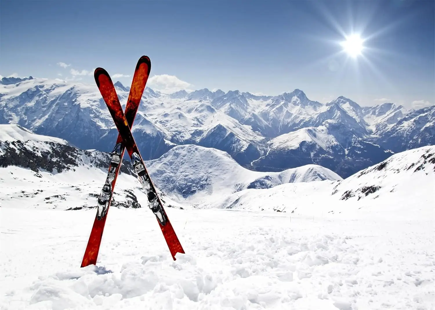 Outdoor Adventure Background - Alpler Beyaz Kar Dağı Zirvesi Snowboard