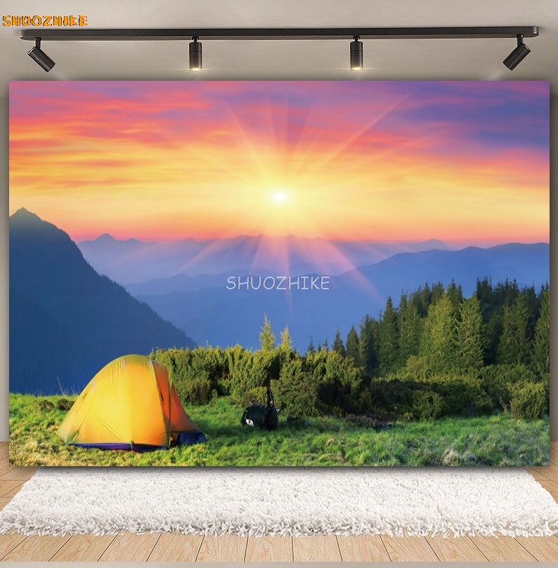 Açık Orman Kamp Zemin Fotoğraf - Outdoor Adventure Background incelemesi ve fiyatı